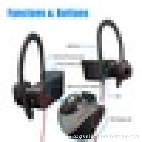 SoundBuds Q6 Bluetooth Earbuds Sweatproof, Secure Fit Sport Wireless Headphones with Enhanced Bass for Work Out, Running